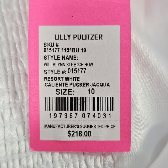 Lilly Pulitzer Willalynn Stretch Bow Jacquard Mini Dress Resort White Size 10 - Picture 5 of 11